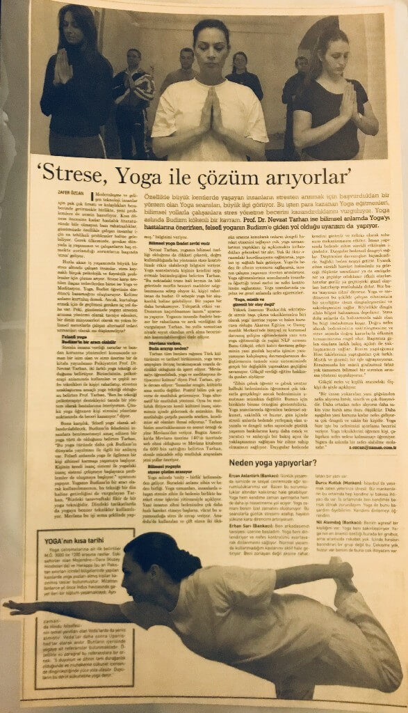 Cumhuriyet gazetesinde banu gökcül  yoga hakkında stres yönetimi zihni alfa frekanasa indiren hareketleri tanıttı