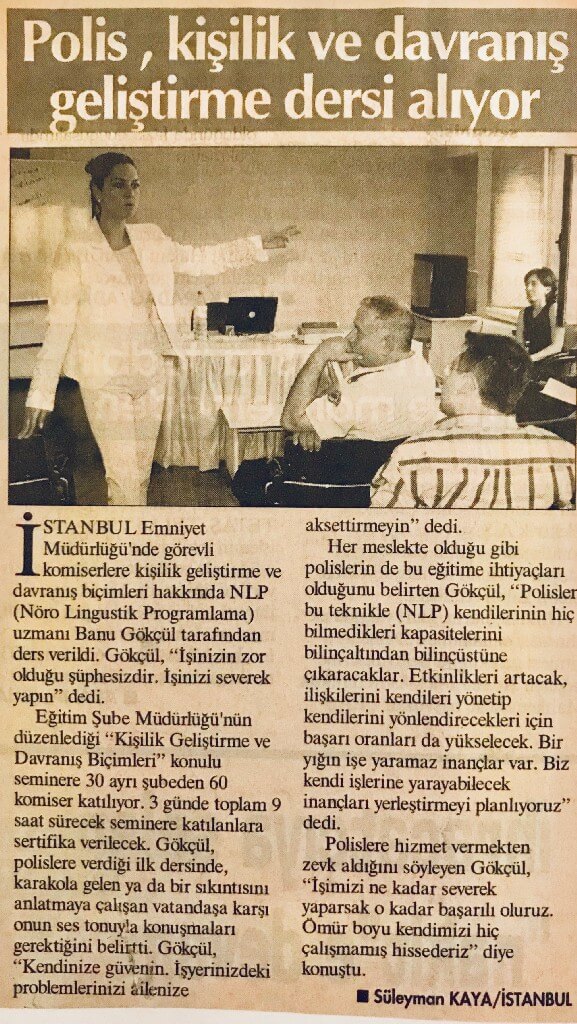 sabah gazetesi-İstanbul polisi kişisel gelişim eğitimleri Alfa frekans kurucusu Bilgi Üniversitesi Davranış Bilimleri Dr Banu Gökcül tarafından verildi
